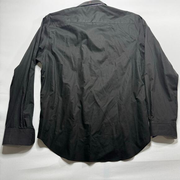 Robert Graham Men's Long Sleeve Black Button Up Dress Shirt - Size L - Picture 2 of 6